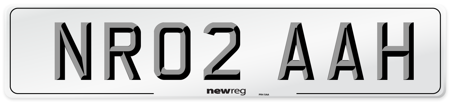 NR02 AAH Number Plate from New Reg